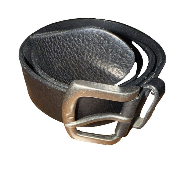 Eddie Bauer Men’s Black Leather Belt Made in USA 1.5” Heavy-Duty Buckle Sz 38 - Picture 2 of 5